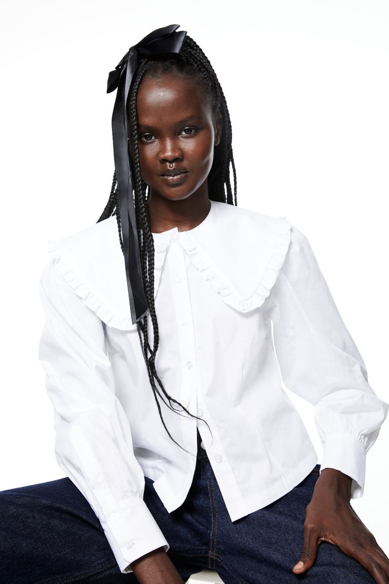 Poplin Blouse with Collar | H&M (US + CA)