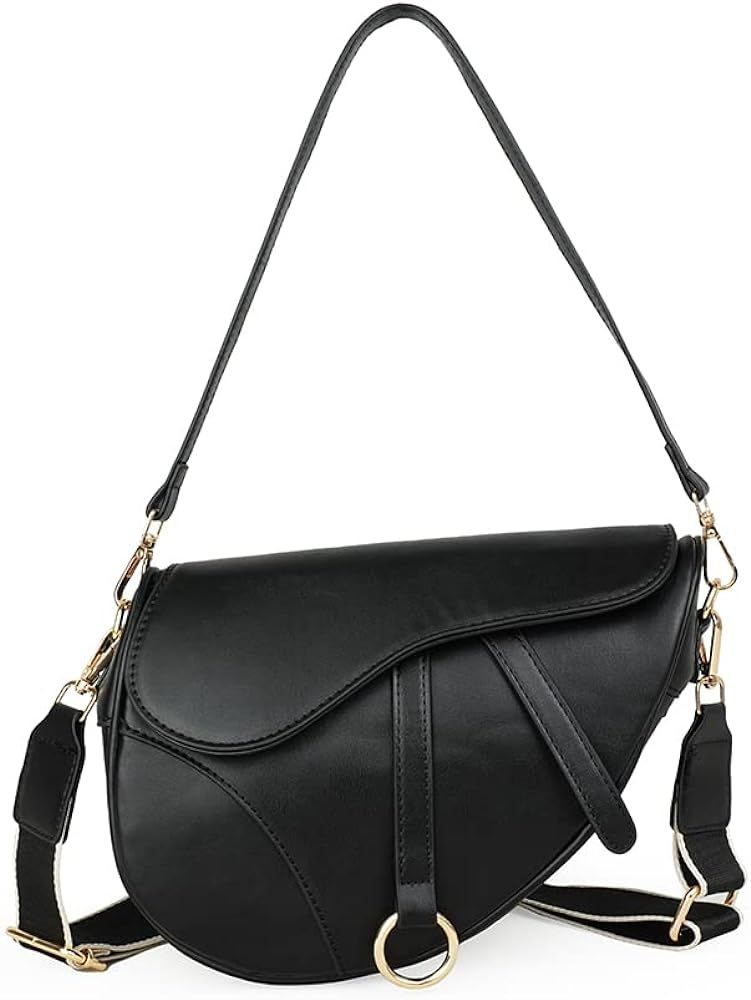 JBB Women Saddle Shoulder Bag Clutch Purse Small Crossbody Bag Satchel Bags Handbag PU Leather | Amazon (US)