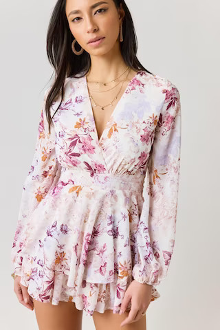 Alma Floral Tiered Romper | Francesca's