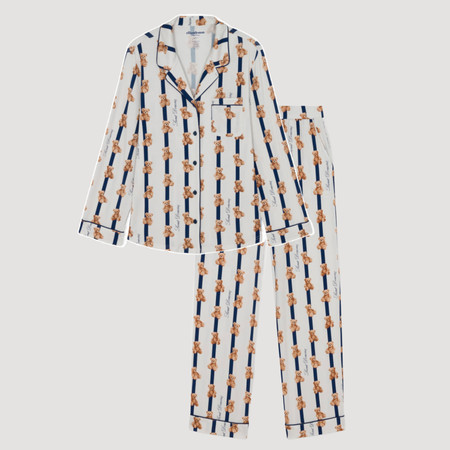 Teddy Bear Striped Pajama Set | EllandEmm