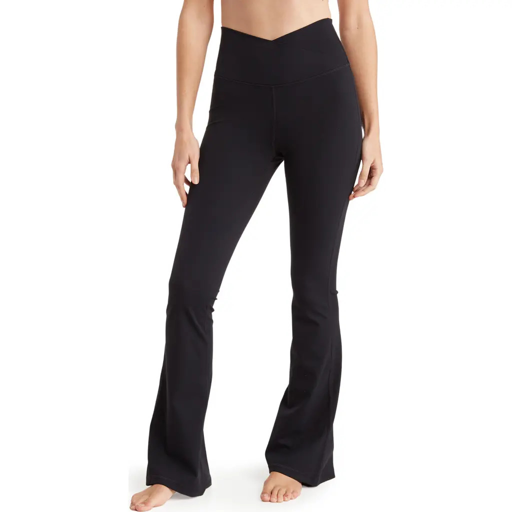 90 DEGREE BY REFLEX Superflex Madison Crossover Flared Leggings in Black at Nordstrom Rack, Size X-Large | Nordstrom Rack