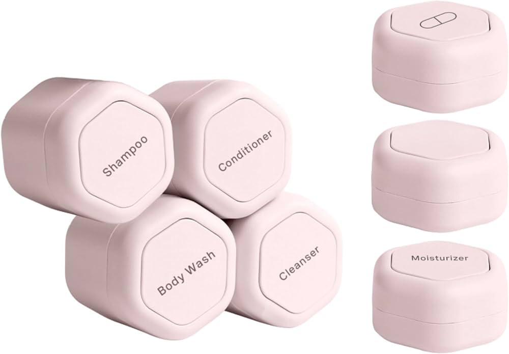 Travel Containers - Daily Routine Capsule Set - Magnetic Travel Capsules - For Shampoo, Condition... | Amazon (US)