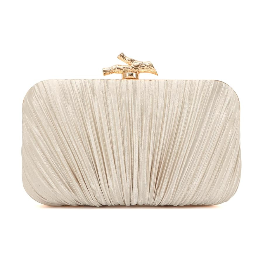 Freie Liebe Clutch Purses for Women Evening Bag Pleated Clutch Bag with Chain for Wedding Party | Amazon (US)