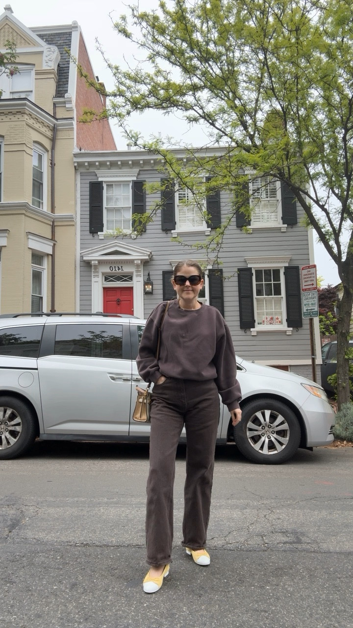 Dressed up this sweatshirt with a monochrome look and tweed ballet flats. It was chilly out today but this was perfect for running errands! I tagged my exact jeans in grey since my sweatshirt also comes in grey- you could recreate this look in grey with one of the silver shoes!

#LTKSeasonal #LTKfindsunder100
