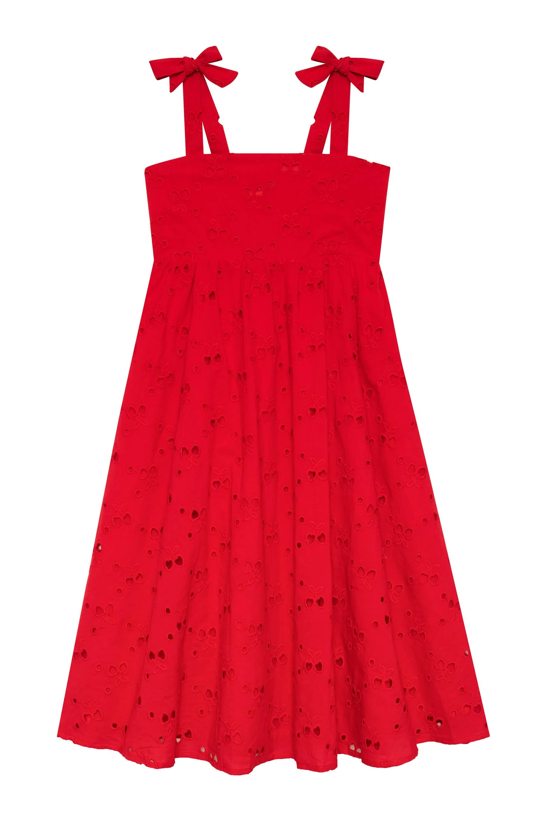 Little Charlotte Dress Cherry Eyelet | Girls Red Cherry Maxi Dress | Beach Riot | Beach Riot