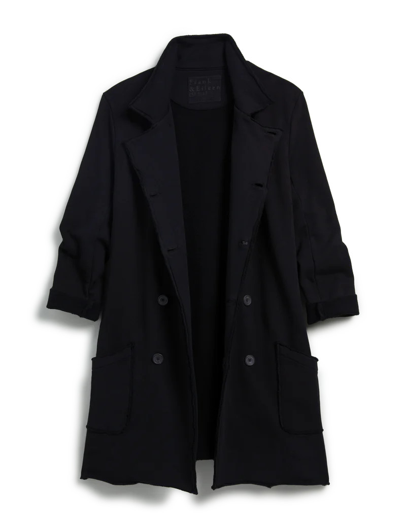 BELFAST TRENCH Black, Triple Fleece | Frank & Eileen