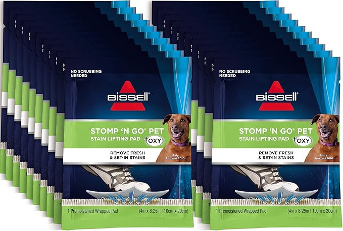 Bissell Stomp 'N Go Pet Lifting Pads + Oxy for Stain Removal on Carpet & Area Rug Cleaning, 20 Pa... | Amazon (US)