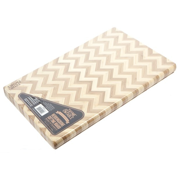 Thyme & Table 12" x 18" Herring Bone Bamboo Cutting Board | Walmart (US)