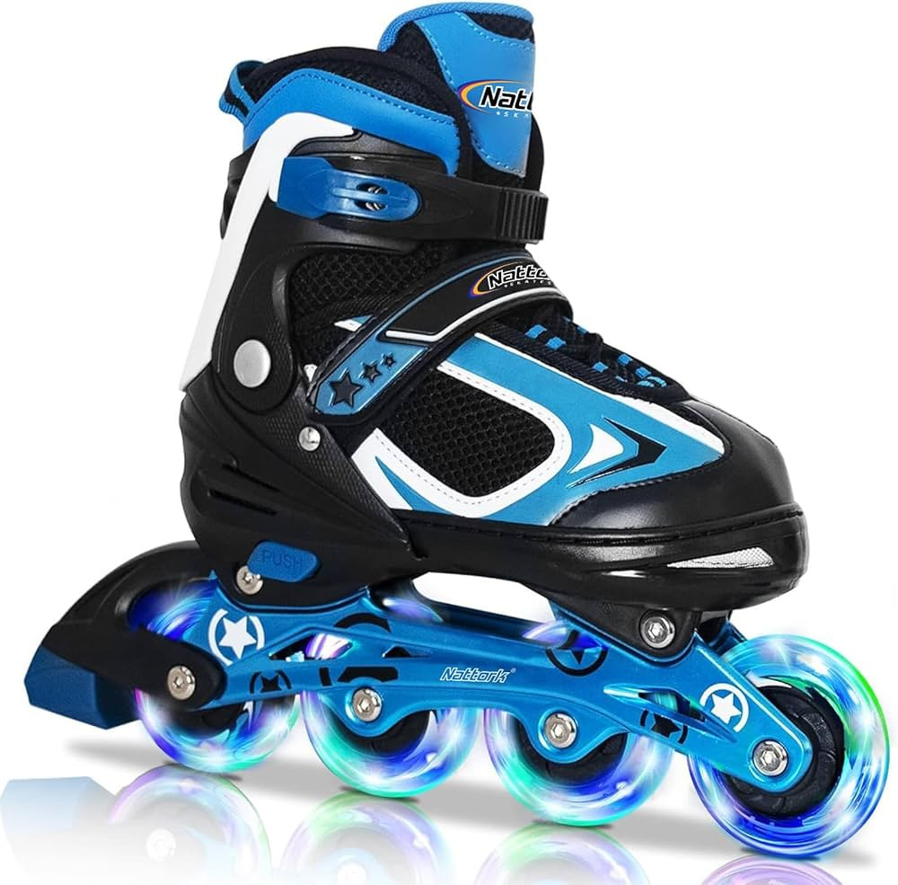 Nattork Blade Roller Skates for Boys with Light Up Wheel, Outdoor & Indoor Illuminating Black Inl... | Amazon (US)