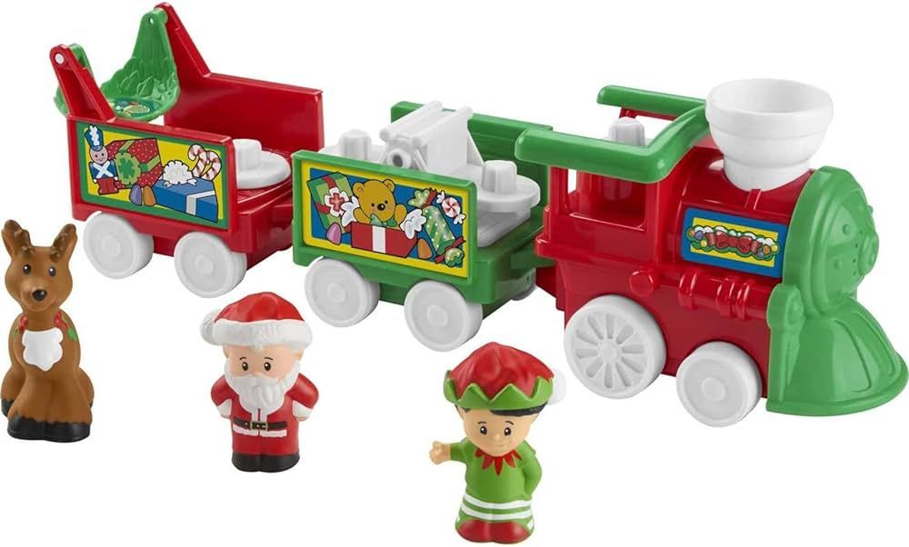 Fisher-Price Little People Toddler Toy Musical Christmas Train with Santa Elf & Reindeer Figures ... | Amazon (US)