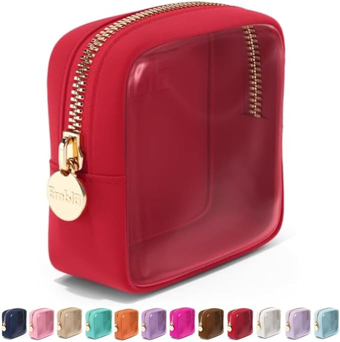 Embla Clear Cosmetic Bag Makeup Bag, Clear Zipper Pouch Cosmetics Bags Cute Womens Make Up Pouche... | Amazon (US)