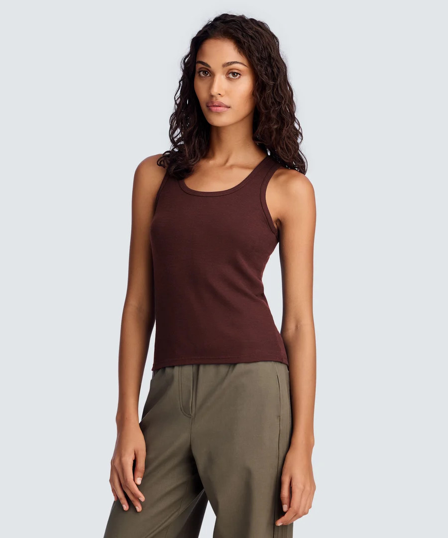 Women's Merino Rib Scoop Neck Tank | Unbound Merino | Unbound Merino