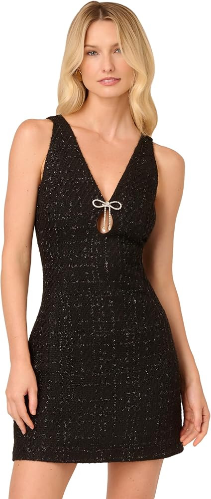 Adrianna Papell Womens Boucle Tweed Mini Dress | Amazon (US)