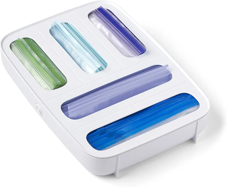 YouCopia StoraBag Plastic Sandwich Bag Organizer for Kitchen Storage, 5-Slot, White | Amazon (US)