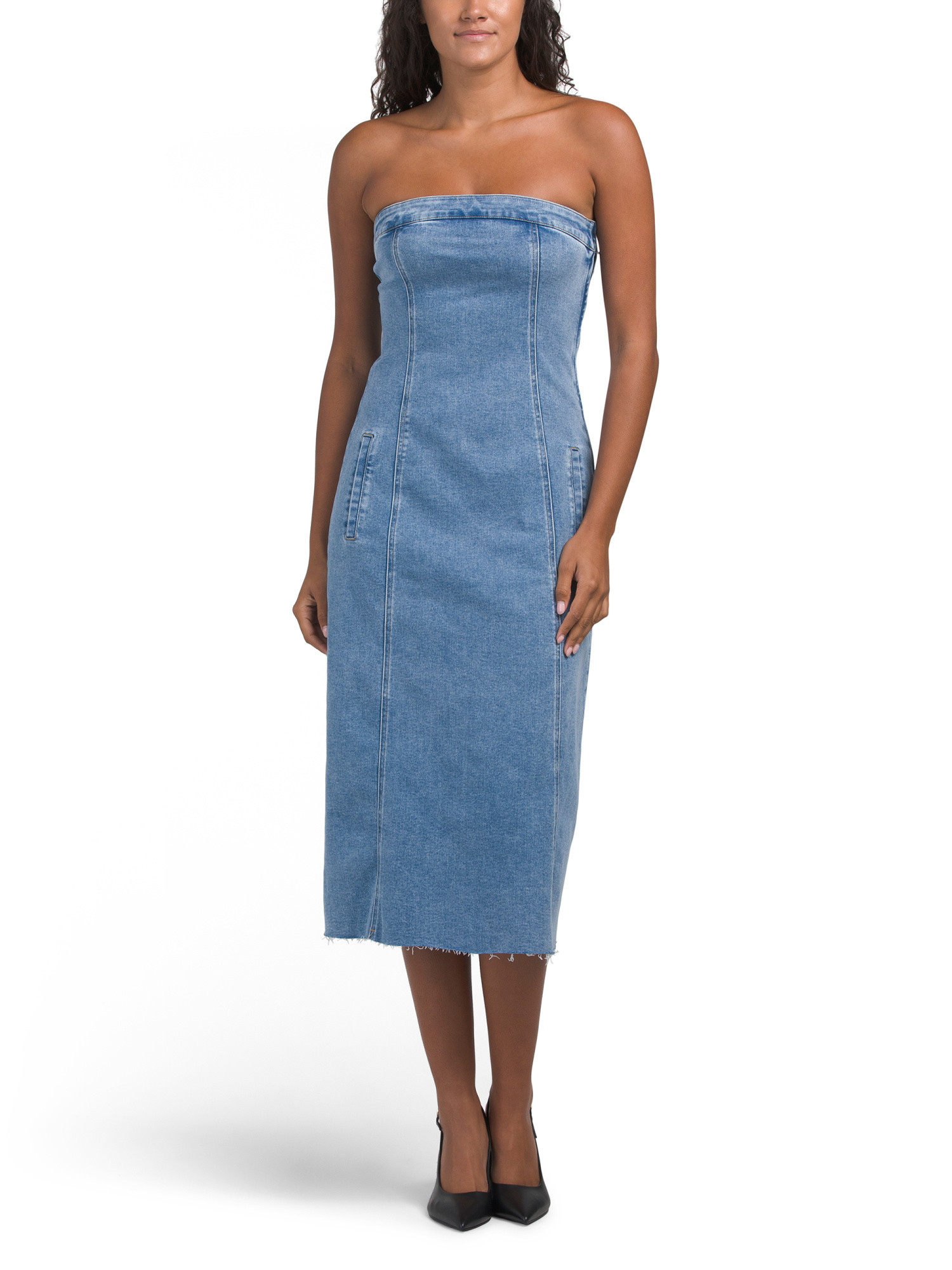 Strapless Denim Midi Dress | TJ Maxx