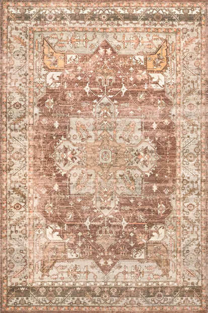 Rust Daphne Snowflake Medallion Area Rug | Rugs USA