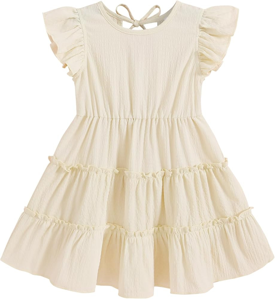 YOUNGER TREE Toddler Dress Baby Girl Summer Clothes Ruffle Sleeve Floral Smock Beach Boho Dresses... | Amazon (US)