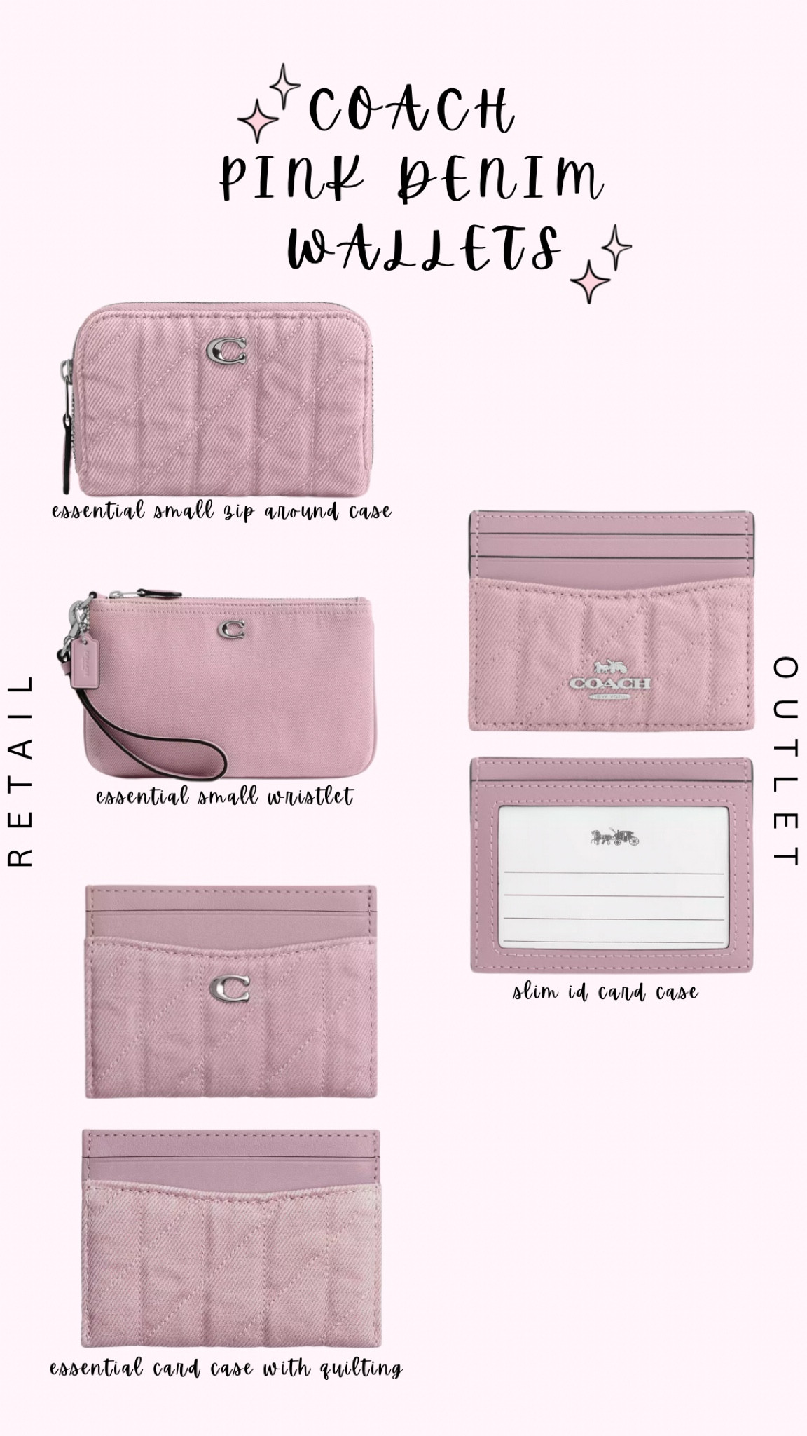 All of the ✨wallets✨ from the ballerina pink denim Coach Outlet & Retail collections

#LTKSummerEdit #LTKItBag #LTKGiftGuide