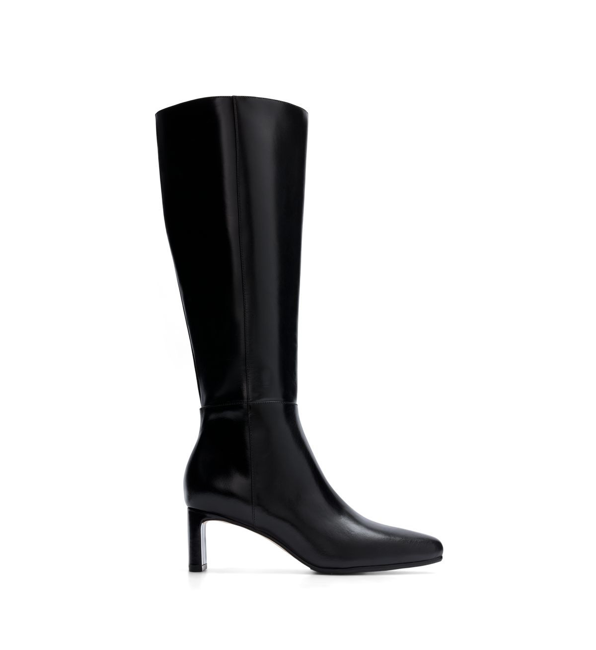 Cacique Black Boxed Leather Knee High Boots | Bared Footwear