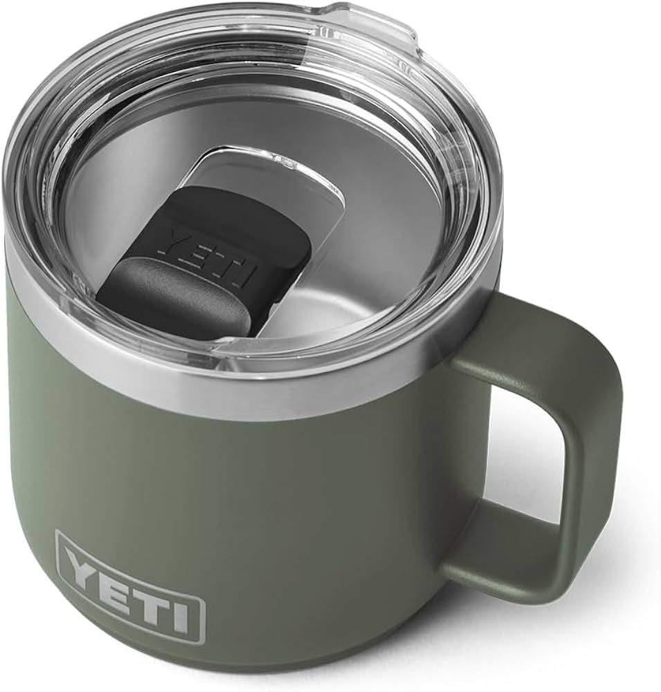 YETI Rambler 14 oz Stackable Mug, Vacuum Insulated, Stainless Steel with MagSlider Lid, Camp Gree... | Amazon (US)
