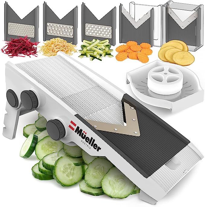 Mueller Multi Blade Adjustable Mandoline Cheese/Vegetable Slicer, Cutter, Shredder with Precise M... | Amazon (US)