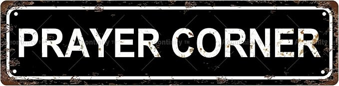 PRAYER CORNER RELIGION Metal Tin Street Sign Bar Cafe Garage Cave Home Room Wall Bathroom Farmhou... | Amazon (US)