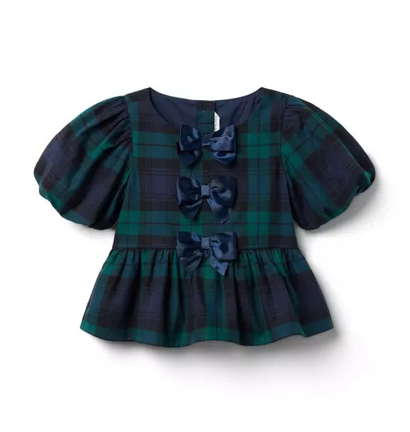 Tartan Peplum Bow Top | Janie and Jack