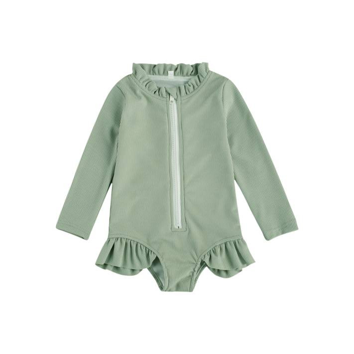 Sunisery Baby Girls Long Sleeve One Piece Swimsuit Ruffle Bathing Suit | Walmart (US)
