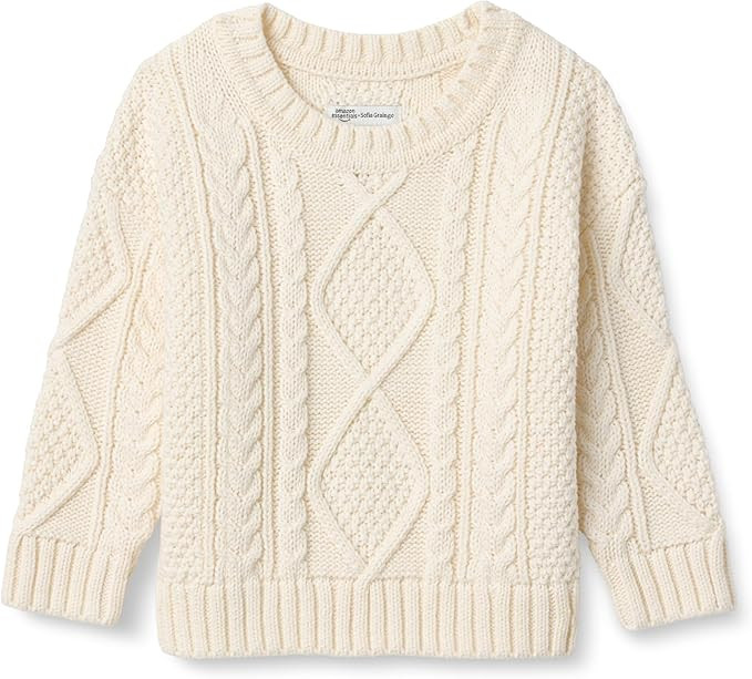 Amazon Essentials x Sofia Grainge Babies, Toddlers, and Boys' Cable Crewneck Sweater | Amazon (US)