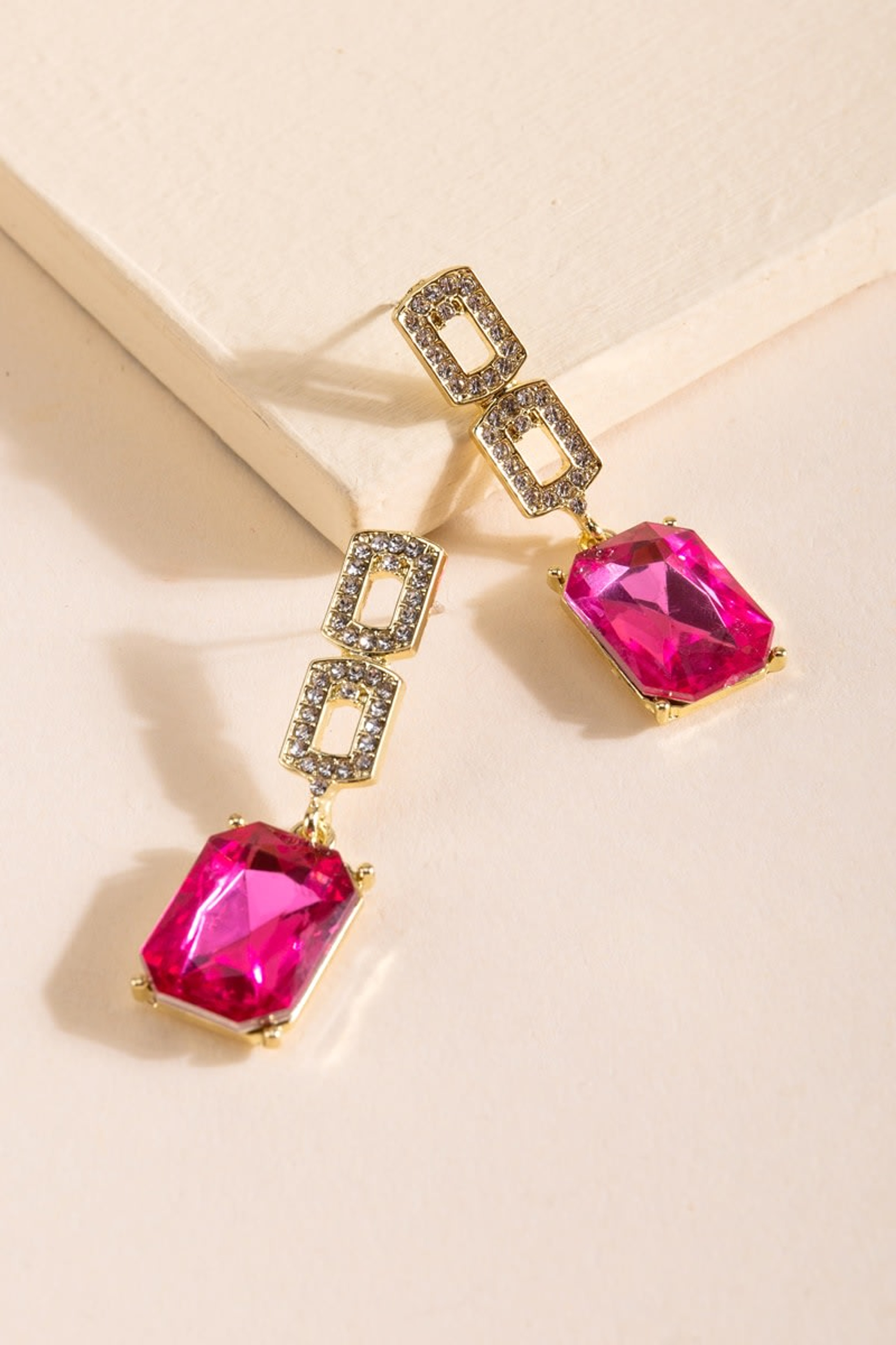 Louisa Glass Statement Drop Earrings | Francesca's