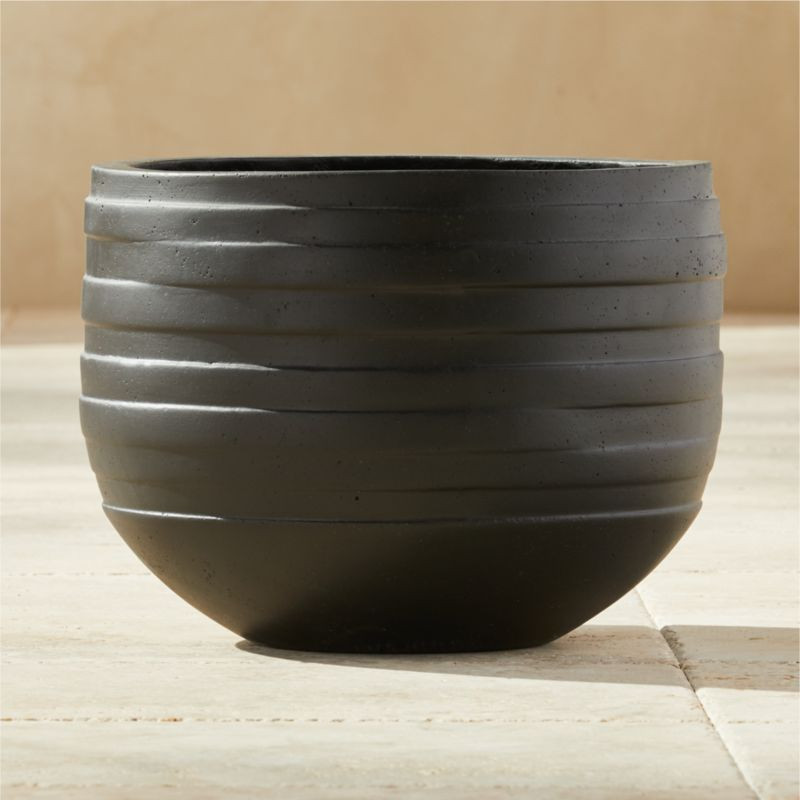 Bound Black Planter Large + Reviews | CB2 | CB2