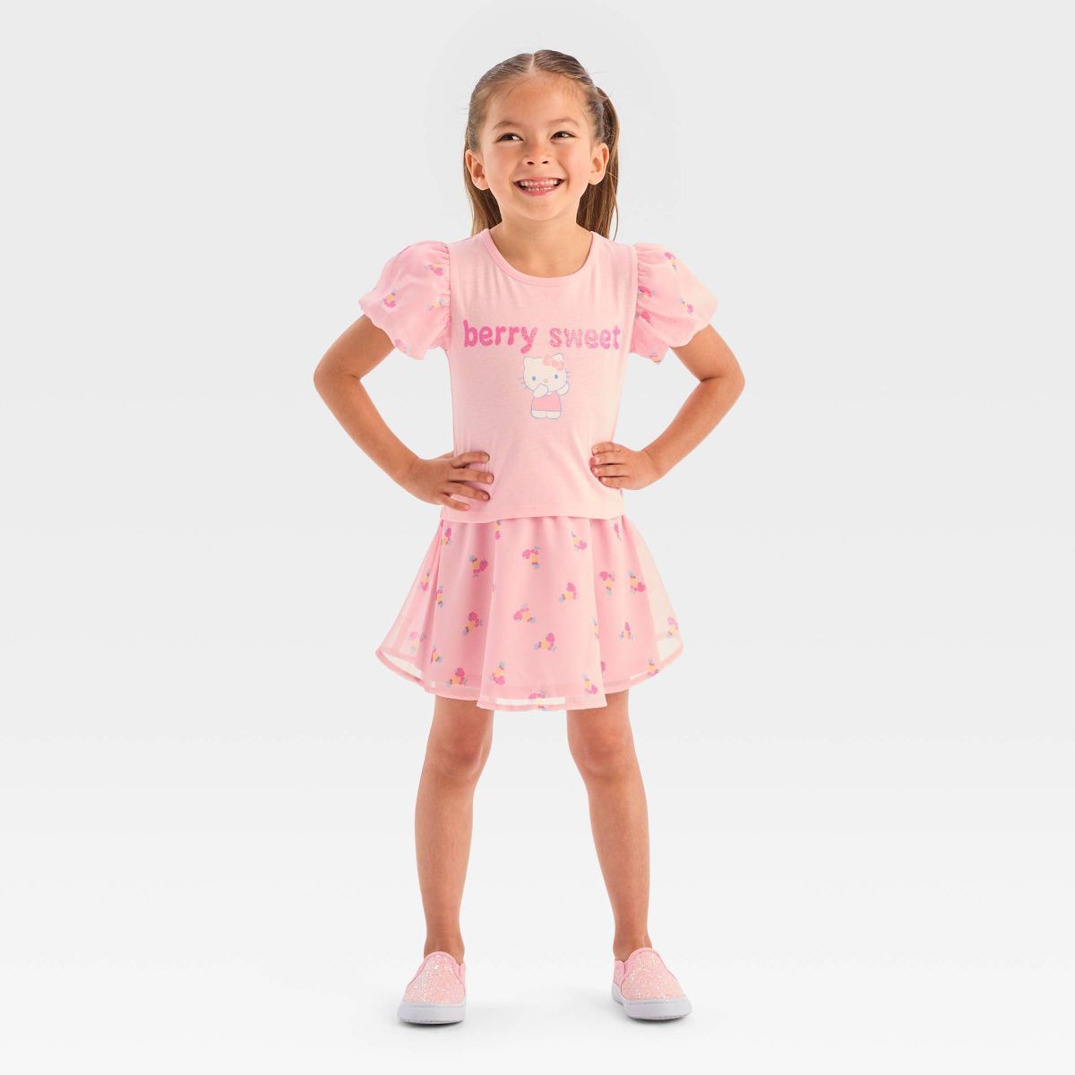 Toddler Girls' Hello Kitty Top and Skirt Set - Pink | Target