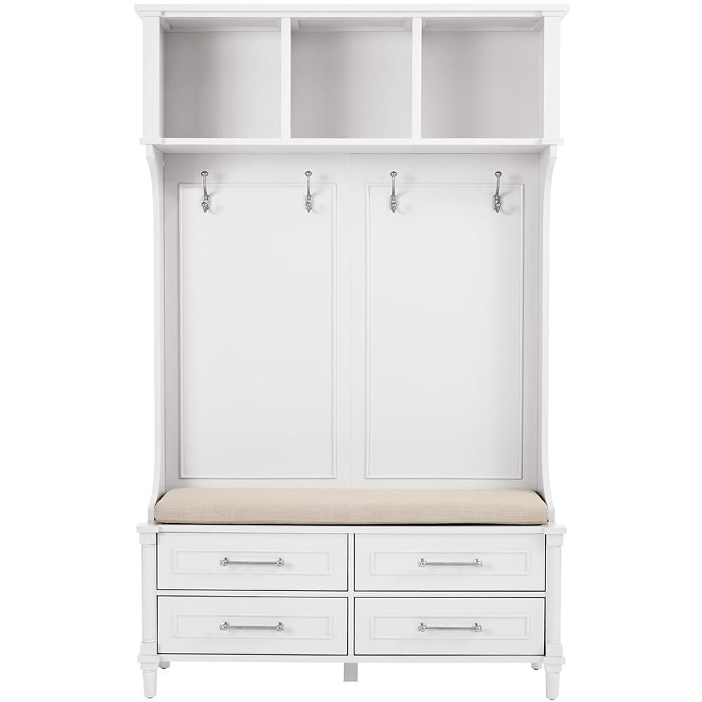 Home Decorators Collection Aberdeen Polar White Double Hall Tree-SK19148A-PW - The Home Depot | The Home Depot