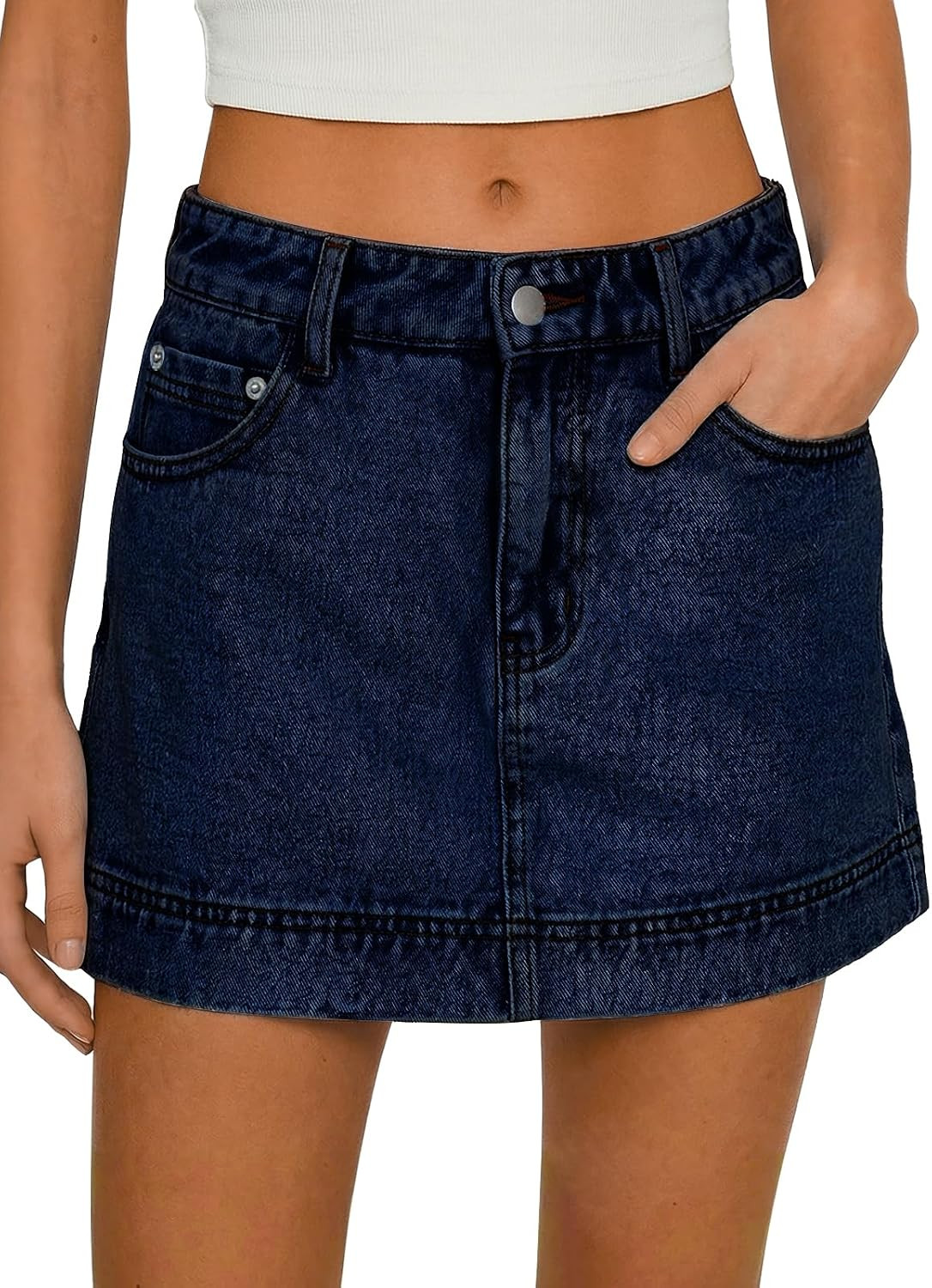 Womens Denim Skort High Waisted A-Line Jean Skirts Trendy Casual Shorts | Amazon (US)