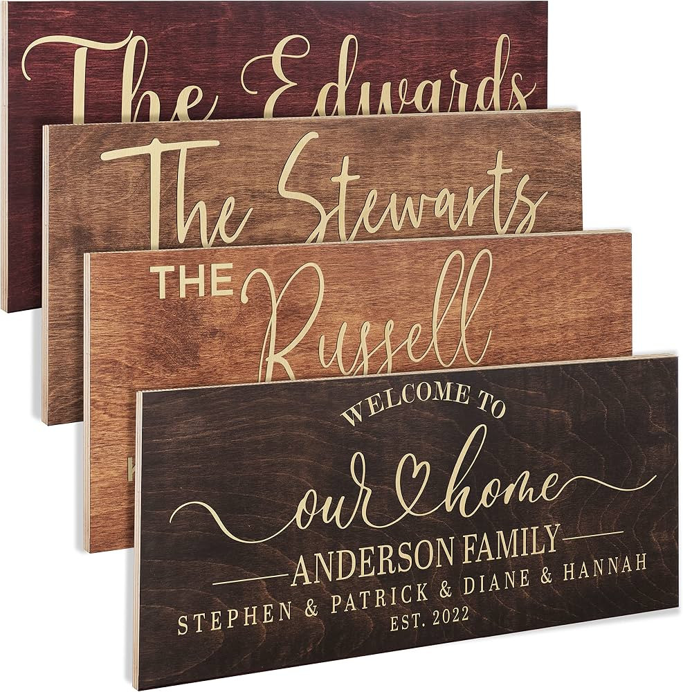 Wooden Sign for Family Personalized, Custom Established Sign, 2 Sizes, 4 Colors, 5 Designs- Woode... | Amazon (US)