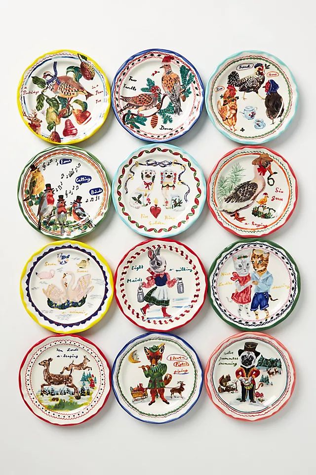 Nathalie Lete Twelve Days of Christmas Dessert Plate | Anthropologie (US)