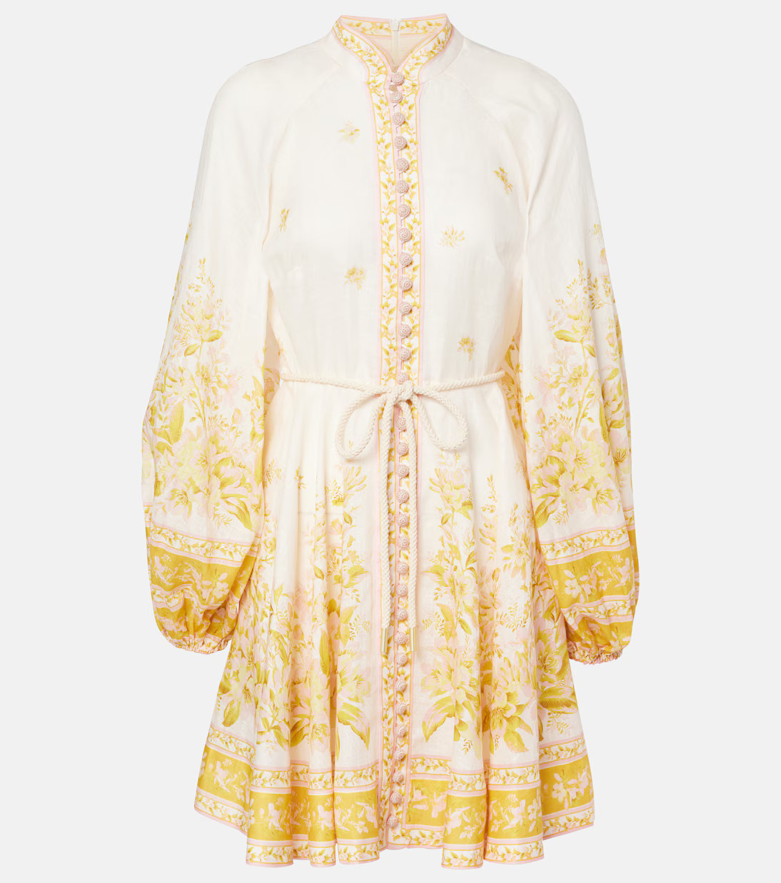 Golden floral linen minidress | Mytheresa (DACH)