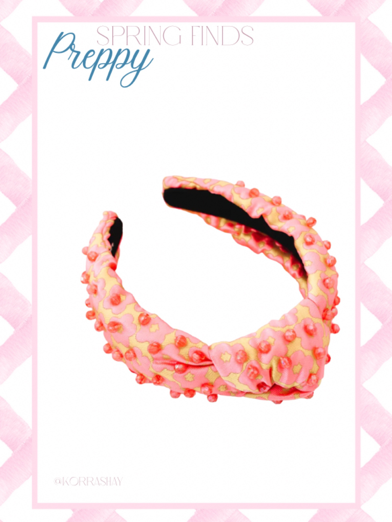 Preppy spring finds: pink and orange bead pearl detail preppy headband! 

#LTKstyletip #LTKFind #LTKSeasonal