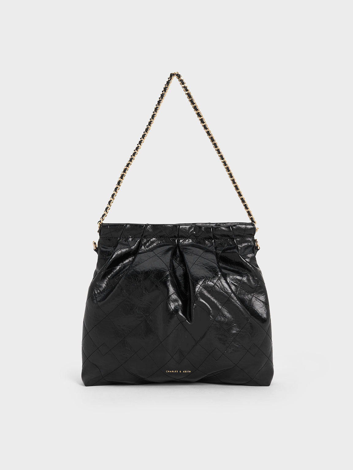 Duo Double Chain Hobo Bag
 - Black | Charles & Keith US