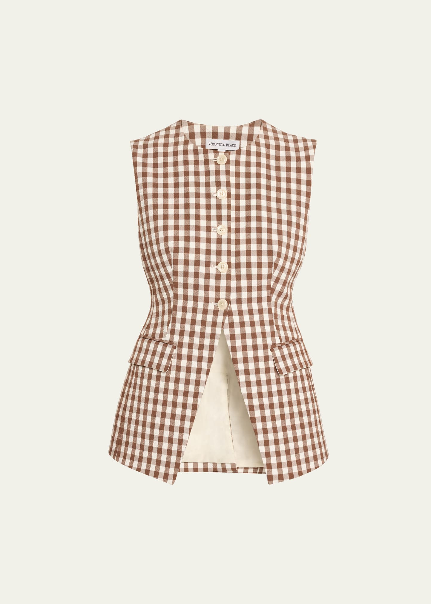 Veronica Beard Lois Gingham Tailored Vest | Bergdorf Goodman