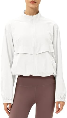 Women's Lightweight Athletic Jacket Sun Protection Full Zip Long Sleeve Shirts Workout Track Jack... | Amazon (US)