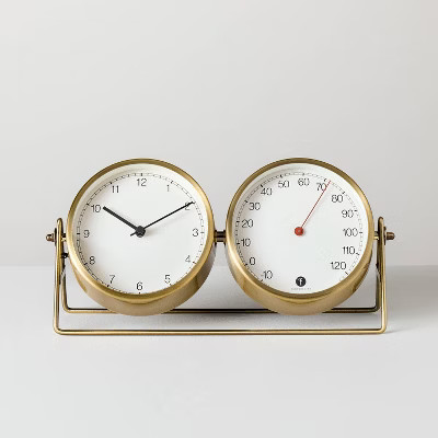 Analog Table Clock and Thermometer Brass - Hearth & Hand™ with MagnoliaThis item is not availab... | Target
