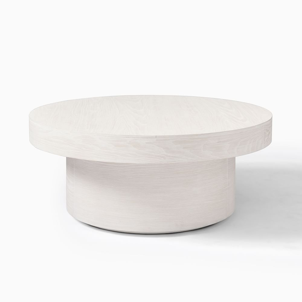 Volume Round Pedestal Coffee Table - Wood | West Elm (US)