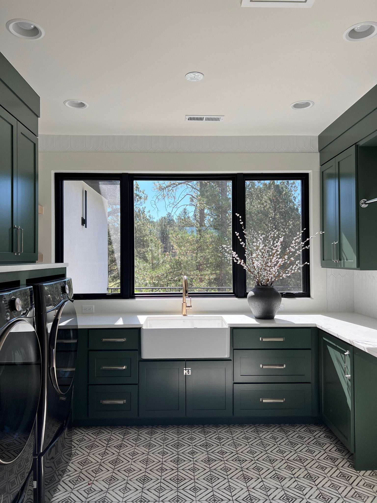 A look at our laundry room before the Currey and Company light gets added! Love how much light comes in… this paint color is Dakota Shadow by Sherwin Williams. 

#LTKhome #LTKstyletip #LTKCyberweek