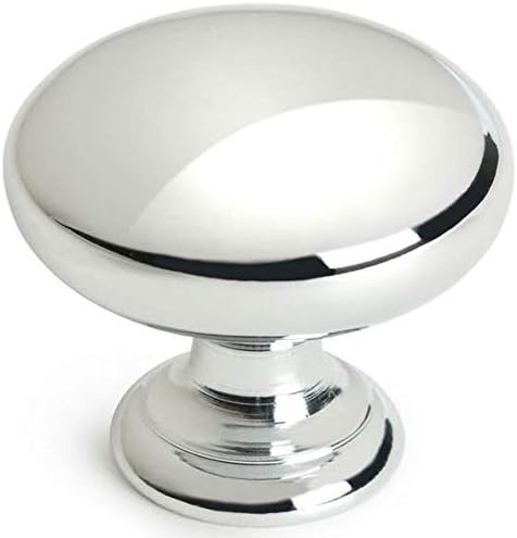 25 Pack - Cosmas 4950CH Polished Chrome Cabinet Hardware Round Mushroom Knob - 1-1/4" Diameter | Amazon (US)