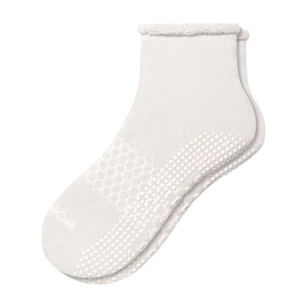 Women's Bombas Merino Blend Gripper House Quarter Socks Medium Warm Ivory | Scheels