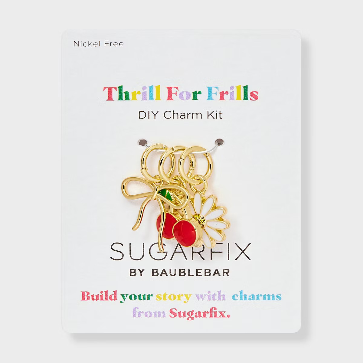 SUGARFIX by BaubleBar Thrill For Frills Charm Necklace Set 3pc - Gold/Red/White | Target
