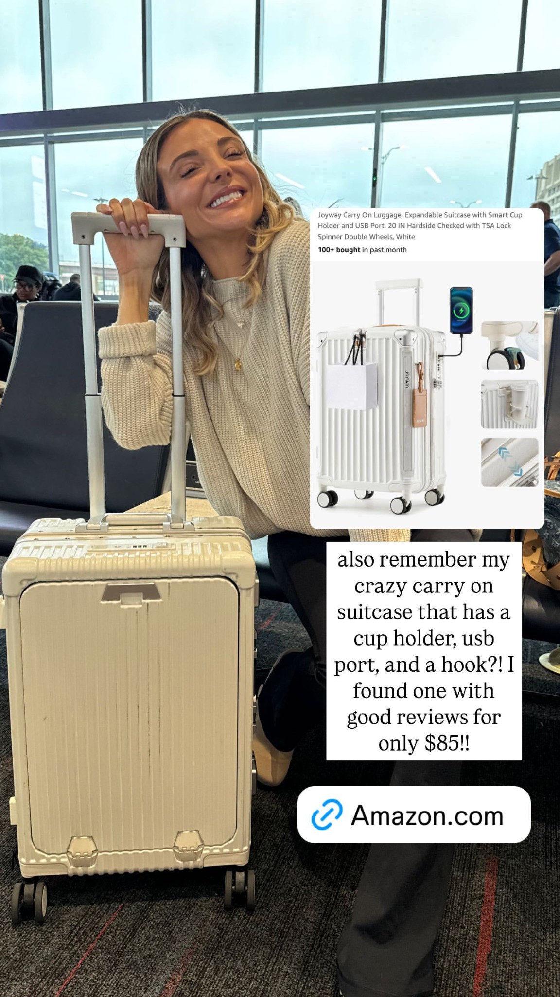 Remember my crazy carry on suitcase that has a cup holder, usb port, and a hook?! I found one with good reviews for $85!!

#LTKItBag #LTKFindsUnder100 #LTKTravel