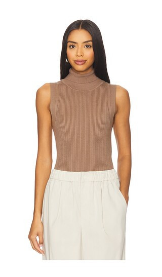 Varley Anastasia Rib Knit Tank Top in Taupe. - size S | Revolve Clothing (Global)