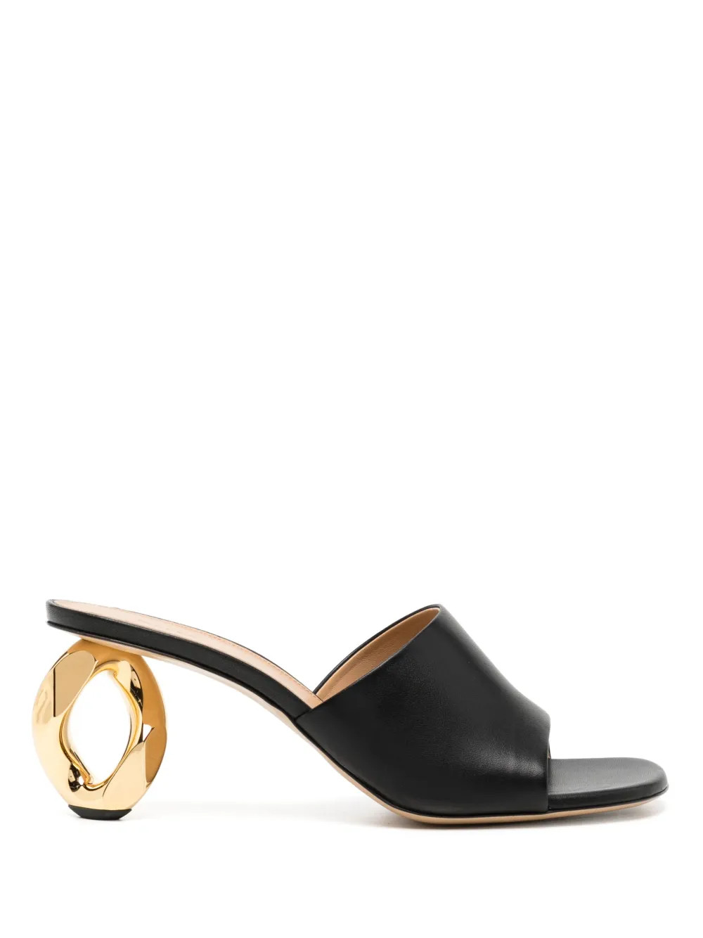 JW Anderson Chain Heel 70mm Leather Mules - Farfetch | Farfetch Global